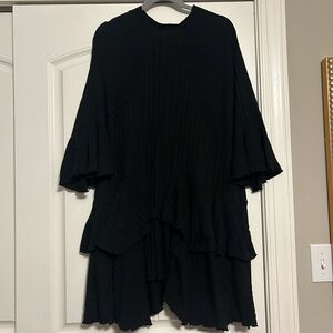 Free People Black Tiered Ruffle Tunic Dress